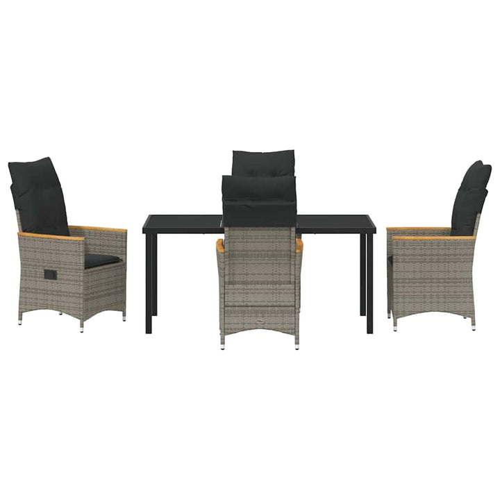 Have Spisebordssæt med pude 5 pcs Grå polyrattan
