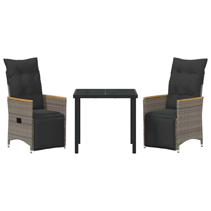 Have Spisebordssæt med pude 3 pcs Grå polyrattan