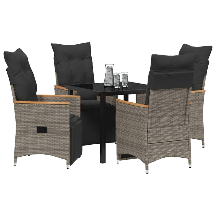 Have Spisebordssæt med pude 5 pcs Grå polyrattan