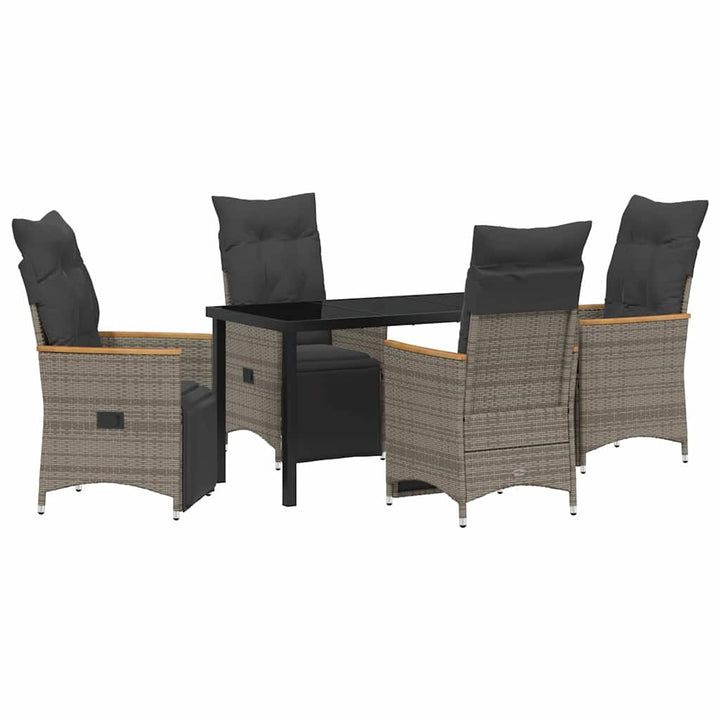 Have Spisebordssæt med pude 5 pcs Grå polyrattan