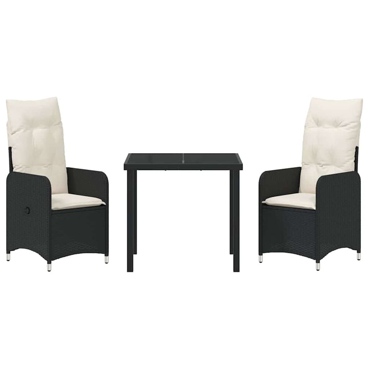 Have Spisebordssæt 3 stk. Sort polyrattan