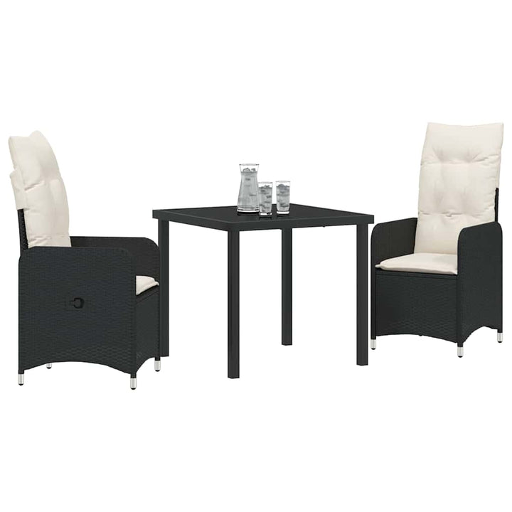 Have Spisebordssæt 3 stk. Sort polyrattan