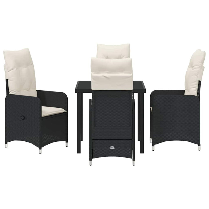 Have Spisebordssæt 5 stk. Sort polyrattan