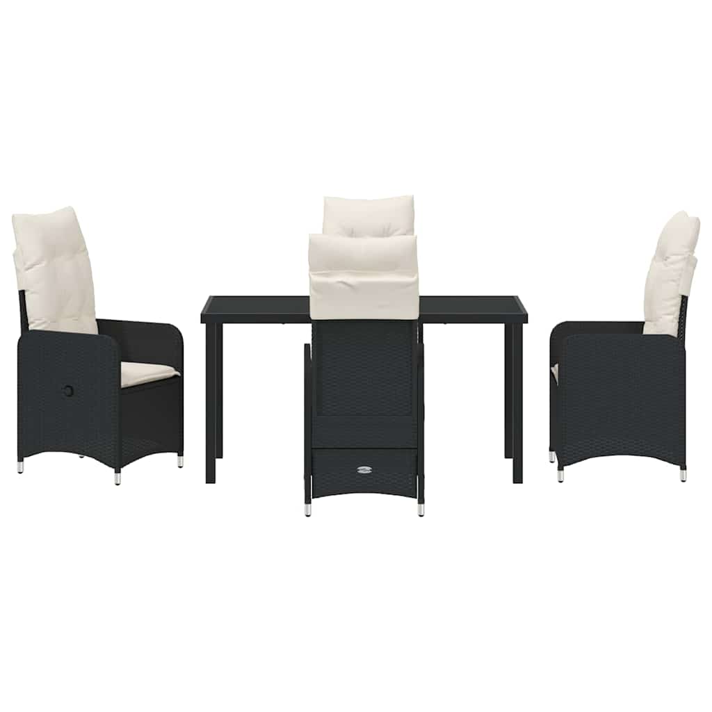Have Spisebordssæt 5 stk. Sort polyrattan