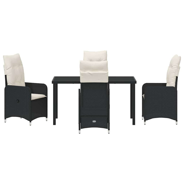 Have Spisebordssæt 5 stk. Sort polyrattan