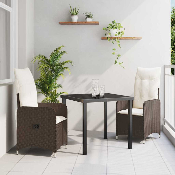 Have Spisebordssæt 3 stk. Brun polyrattan