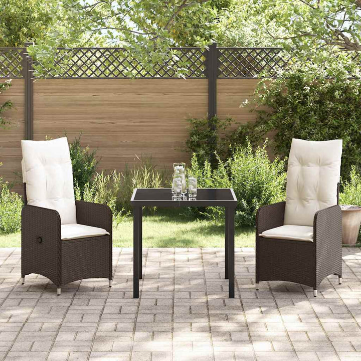 Have Spisebordssæt 3 stk. Brun polyrattan