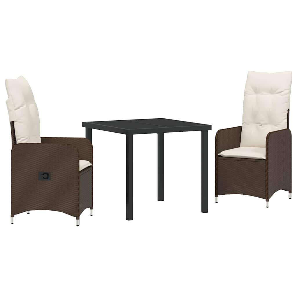 Have Spisebordssæt 3 stk. Brun polyrattan