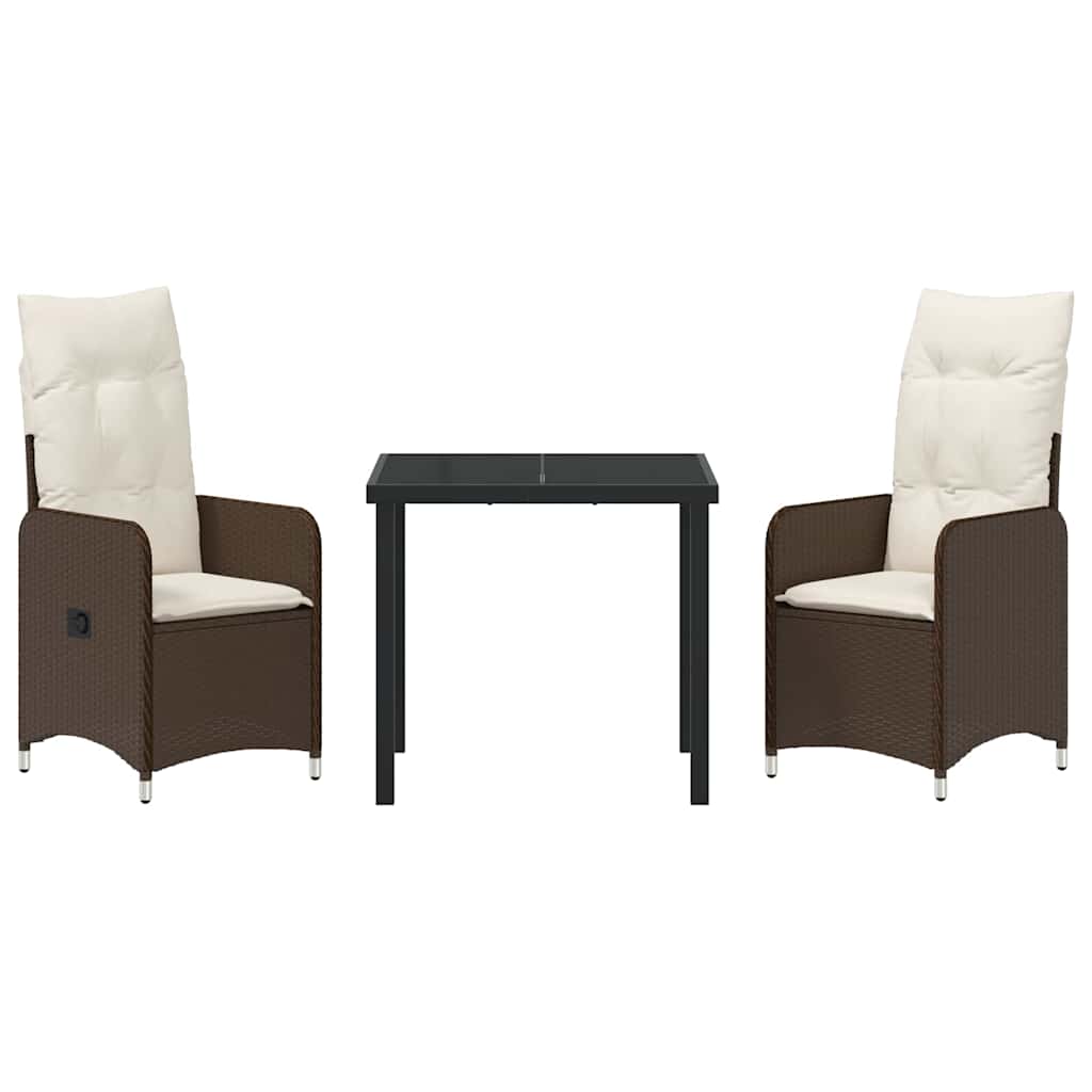 Have Spisebordssæt 3 stk. Brun polyrattan