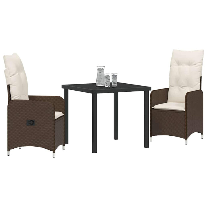 Have Spisebordssæt 3 stk. Brun polyrattan