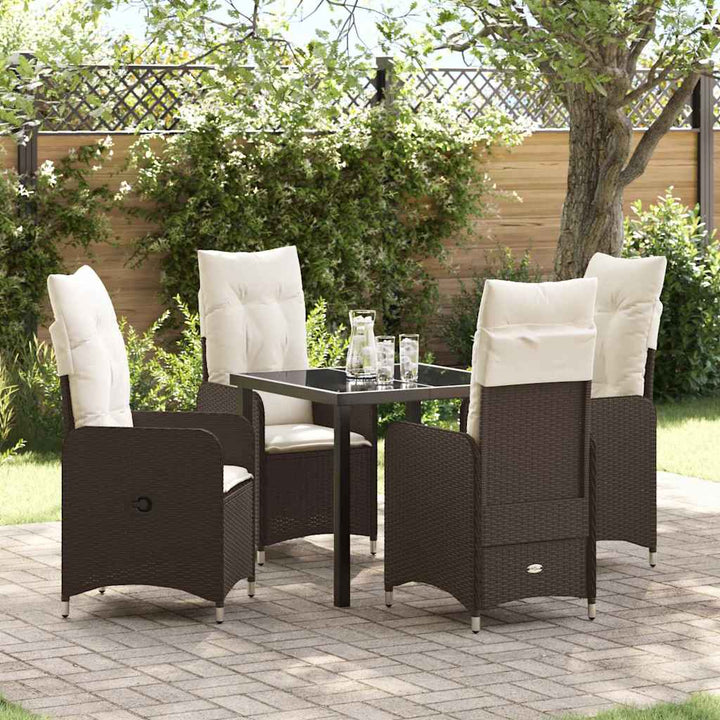 Have Spisebordssæt 5 stk. Brun polyrattan