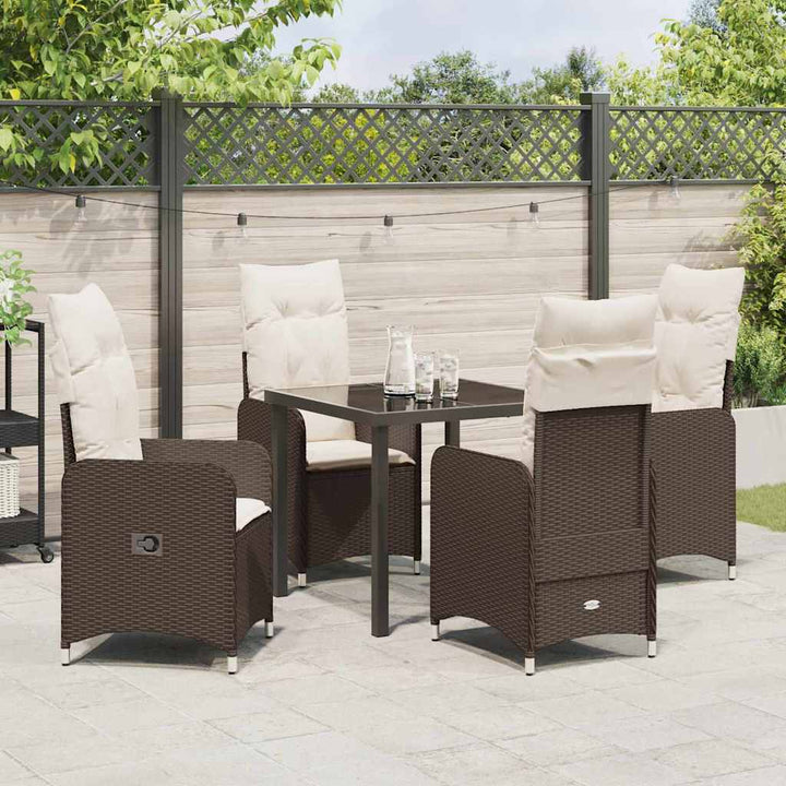 Have Spisebordssæt 5 stk. Brun polyrattan