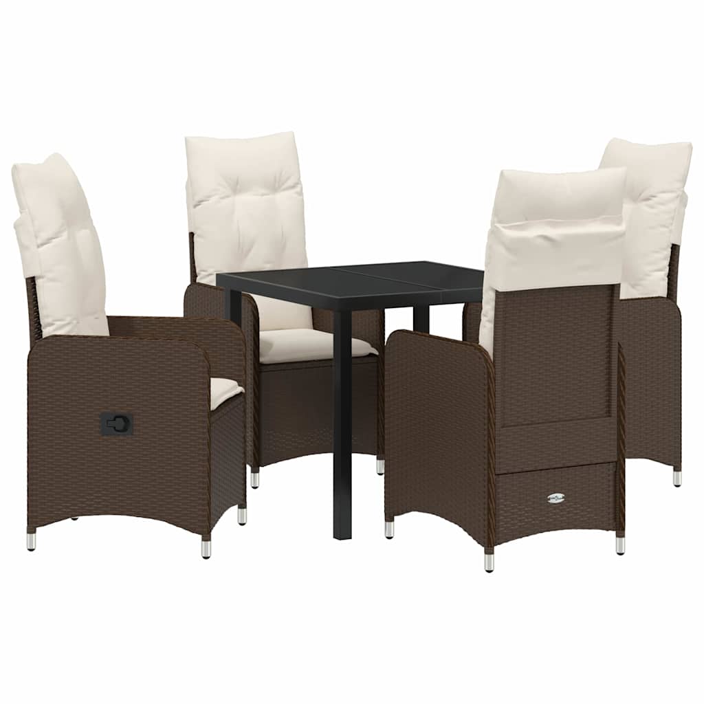 Have Spisebordssæt 5 stk. Brun polyrattan