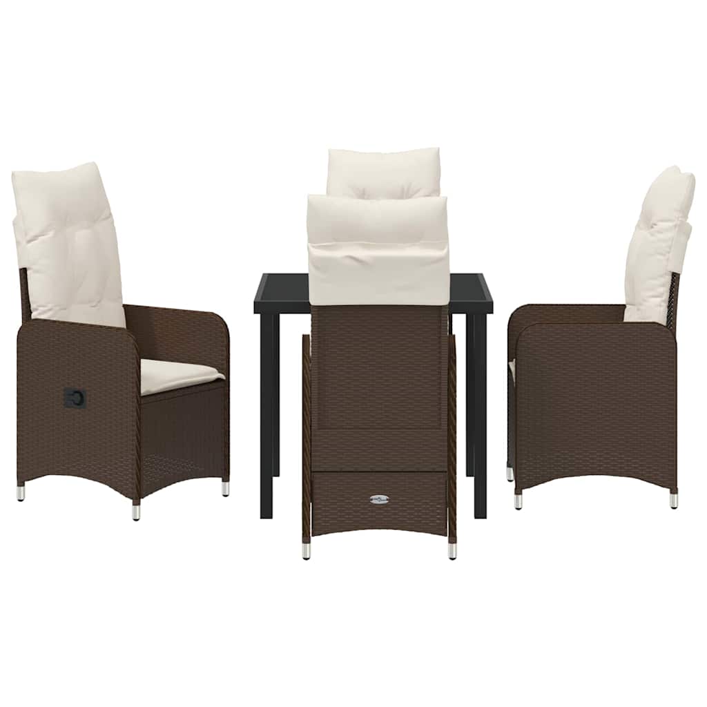 Have Spisebordssæt 5 stk. Brun polyrattan