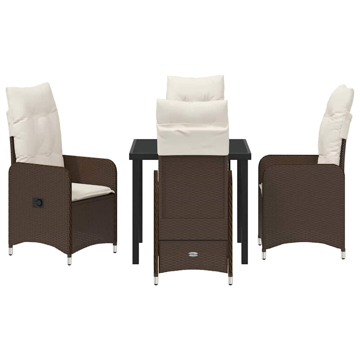 Have Spisebordssæt 5 stk. Brun polyrattan
