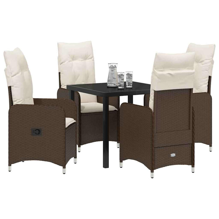 Have Spisebordssæt 5 stk. Brun polyrattan