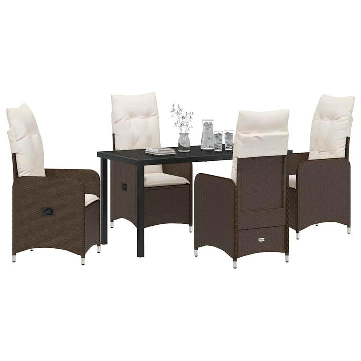 Have Spisebordssæt 5 stk. Brun polyrattan
