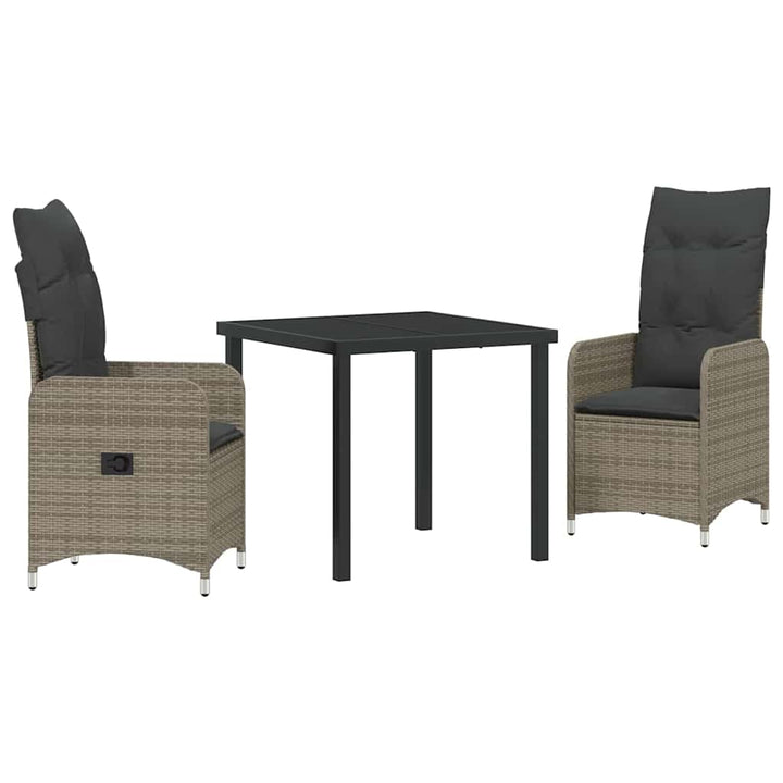 Have Spisebordssæt 3 stk. Grå polyrattan