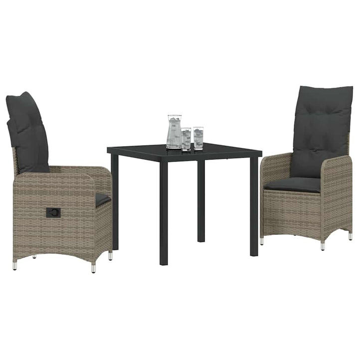 Have Spisebordssæt 3 stk. Grå polyrattan
