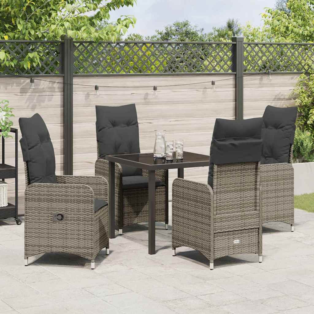 Have Spisebordssæt 5 stk. Grå polyrattan