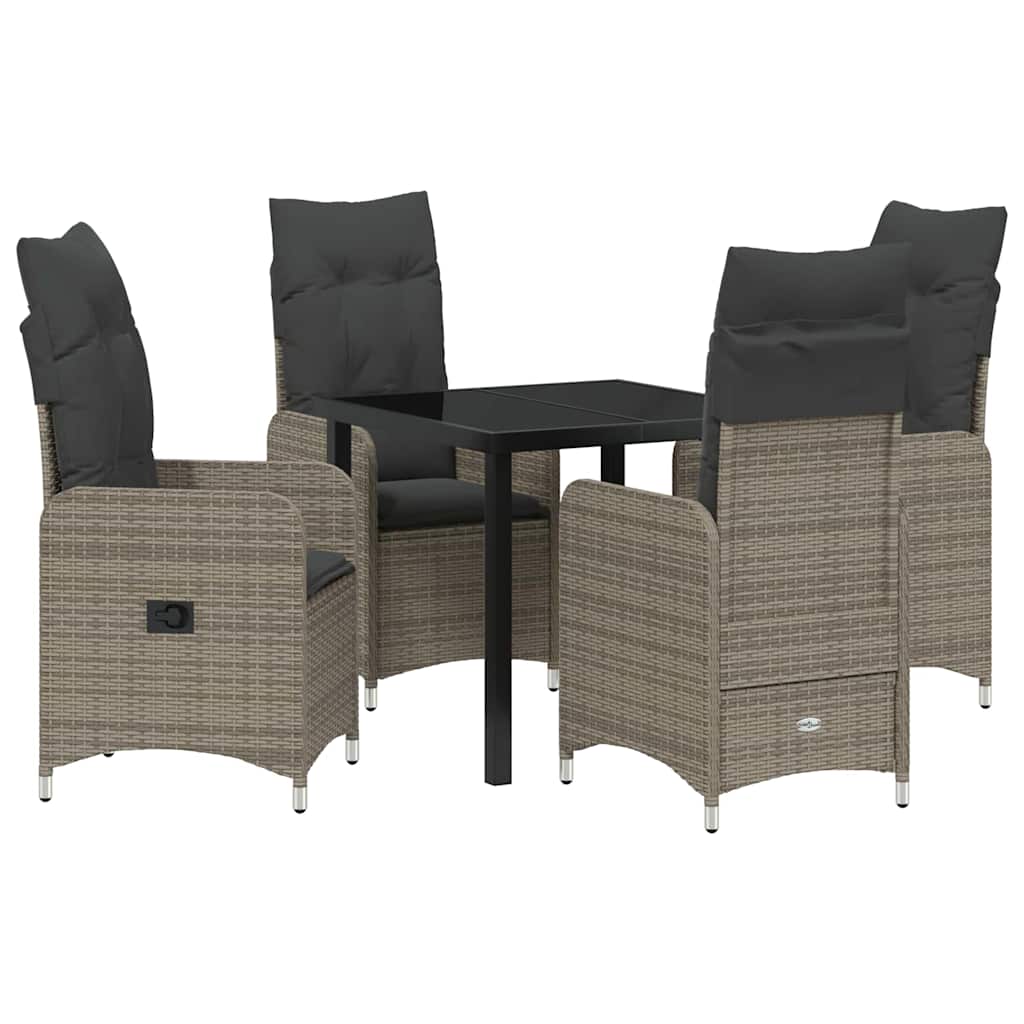 Have Spisebordssæt 5 stk. Grå polyrattan