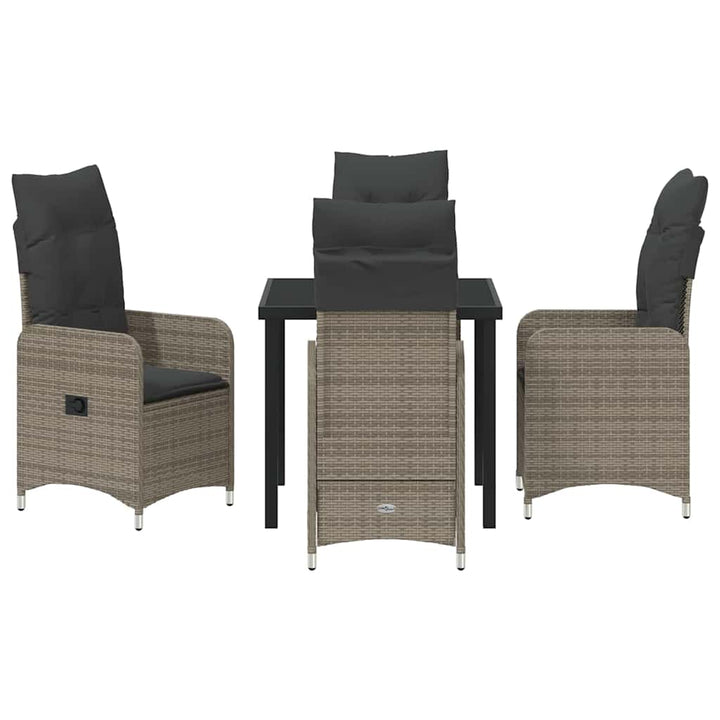 Have Spisebordssæt 5 stk. Grå polyrattan