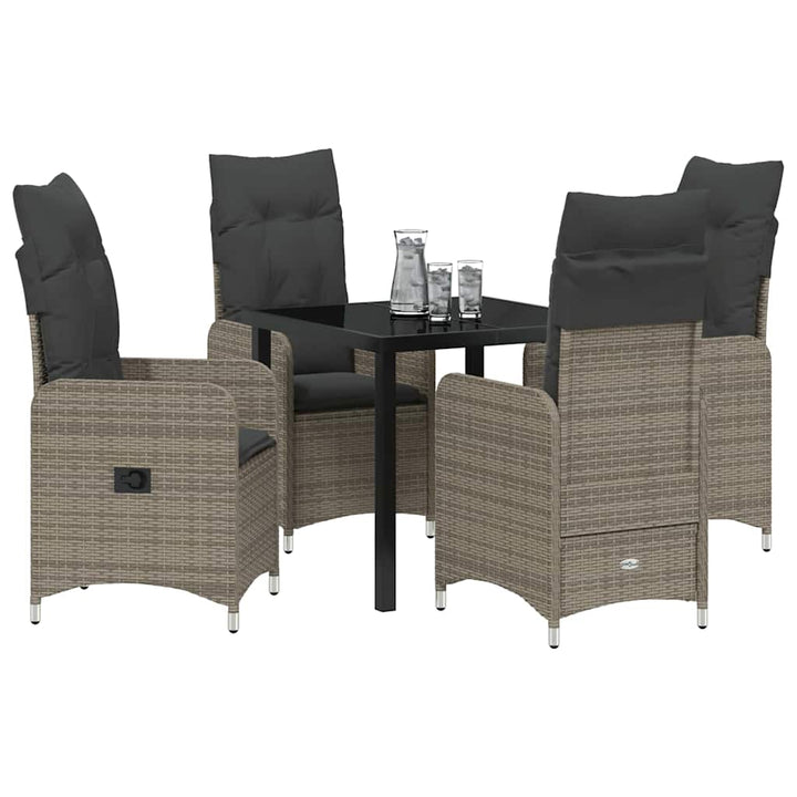 Have Spisebordssæt 5 stk. Grå polyrattan
