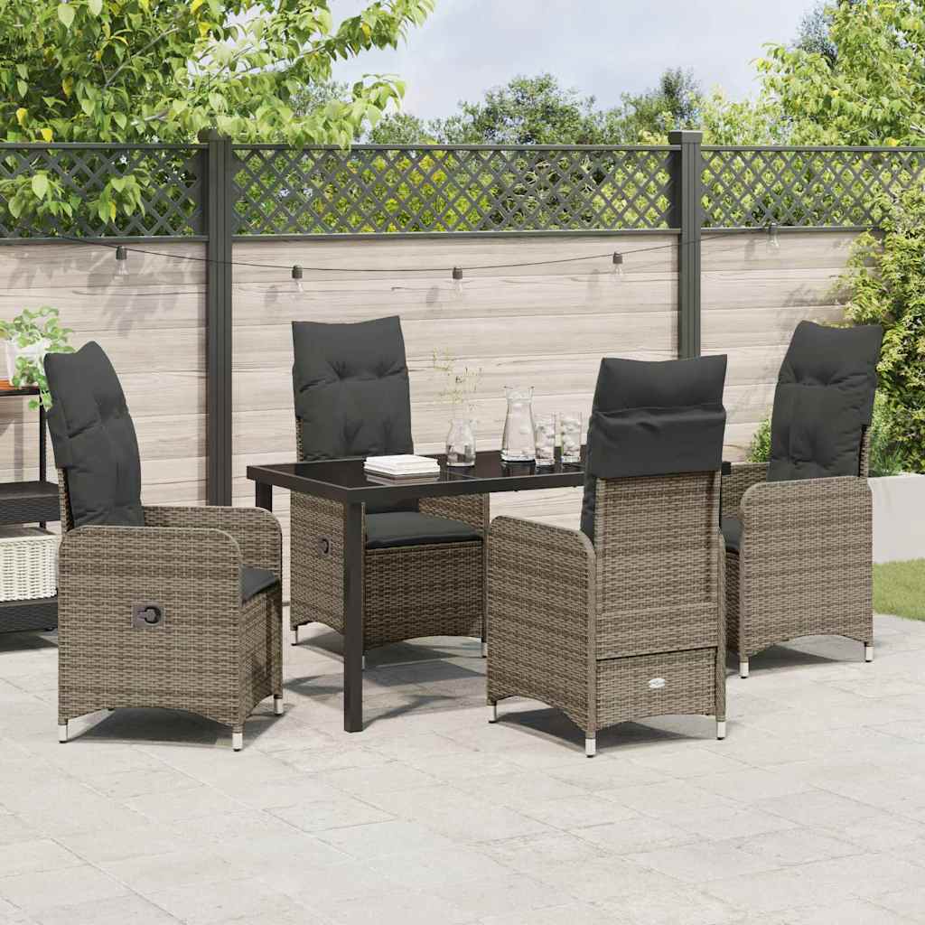 Have Spisebordssæt 5 stk. Grå polyrattan