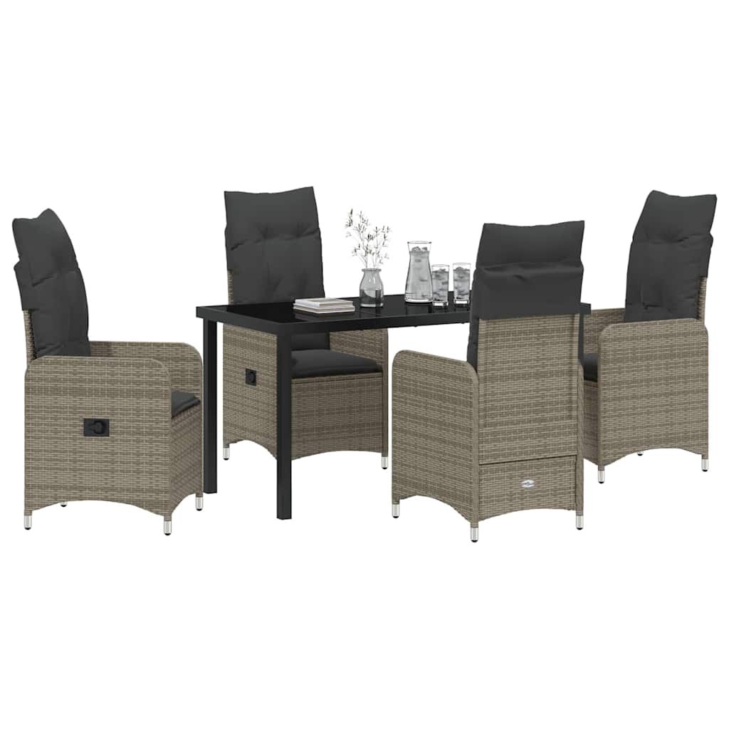 Have Spisebordssæt 5 stk. Grå polyrattan
