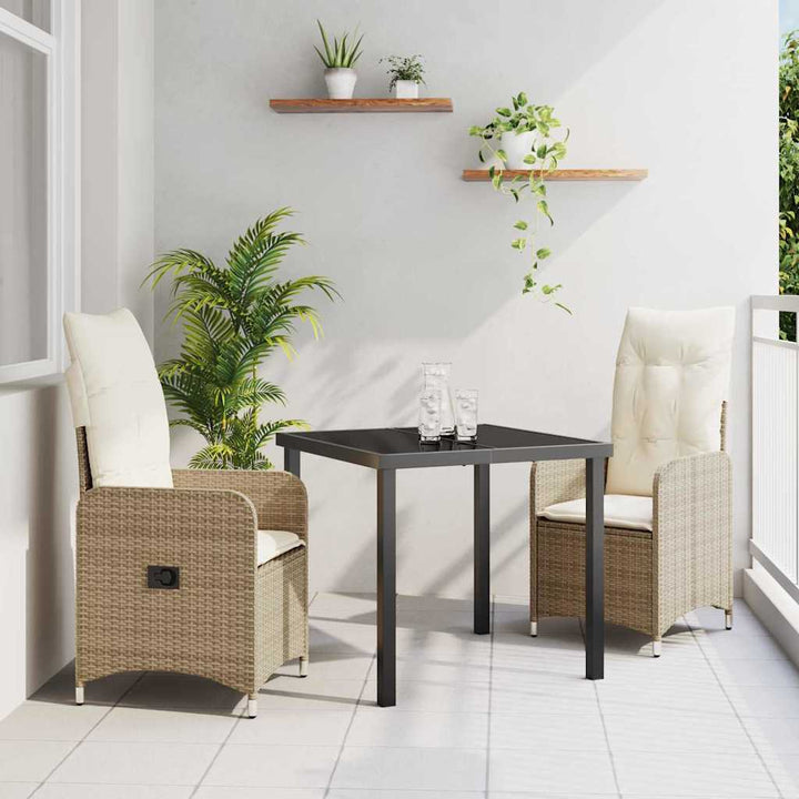 Have Spisebordssæt 3 stk. Beige polyrattan