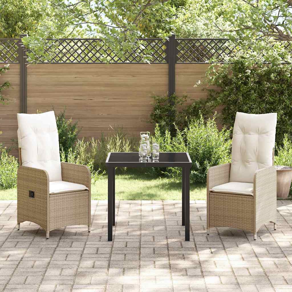 Have Spisebordssæt 3 stk. Beige polyrattan