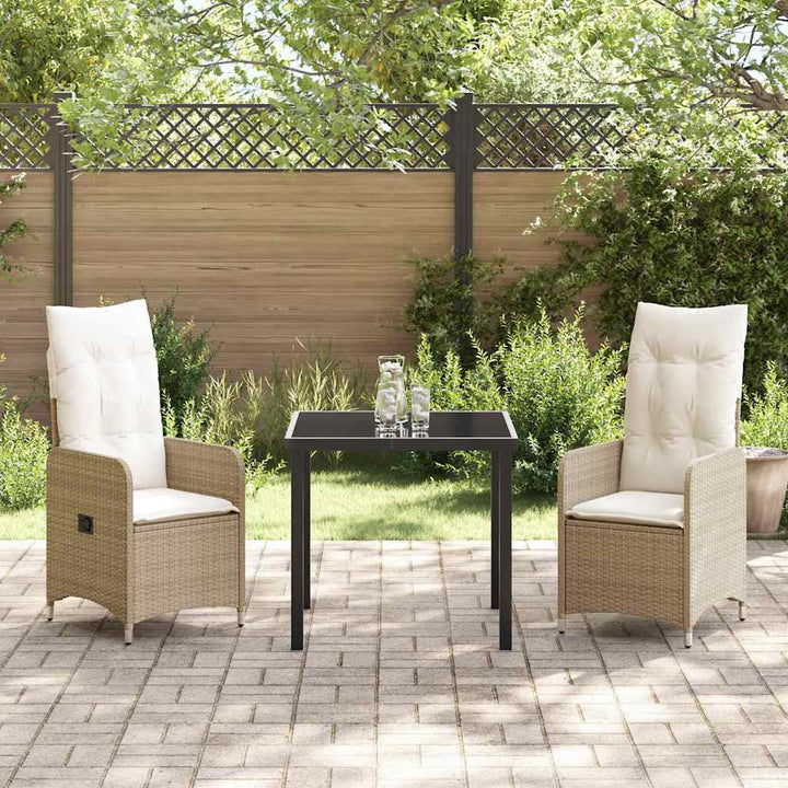 Have Spisebordssæt 3 stk. Beige polyrattan