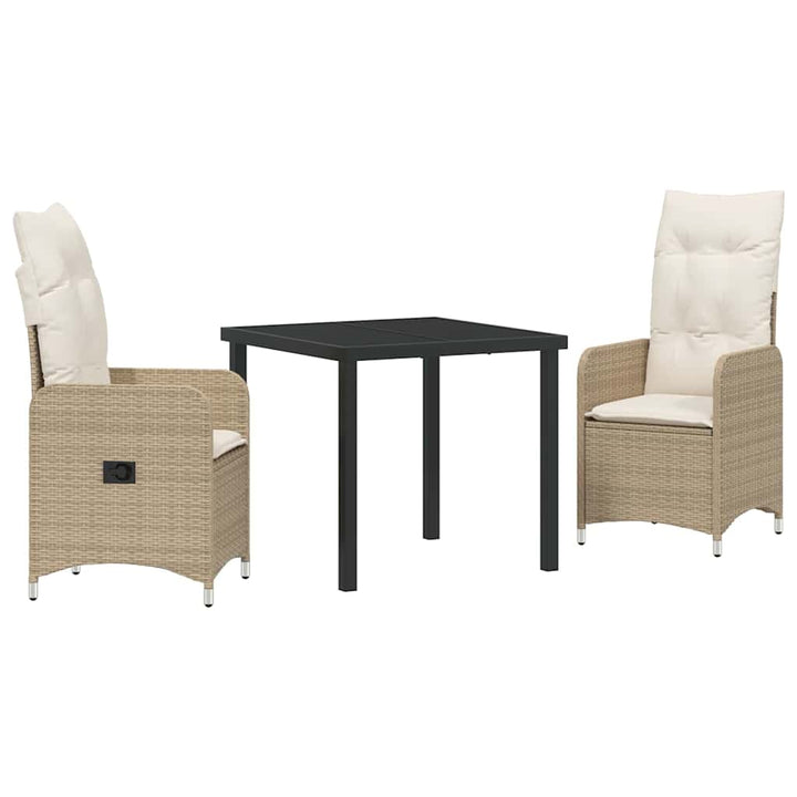 Have Spisebordssæt 3 stk. Beige polyrattan