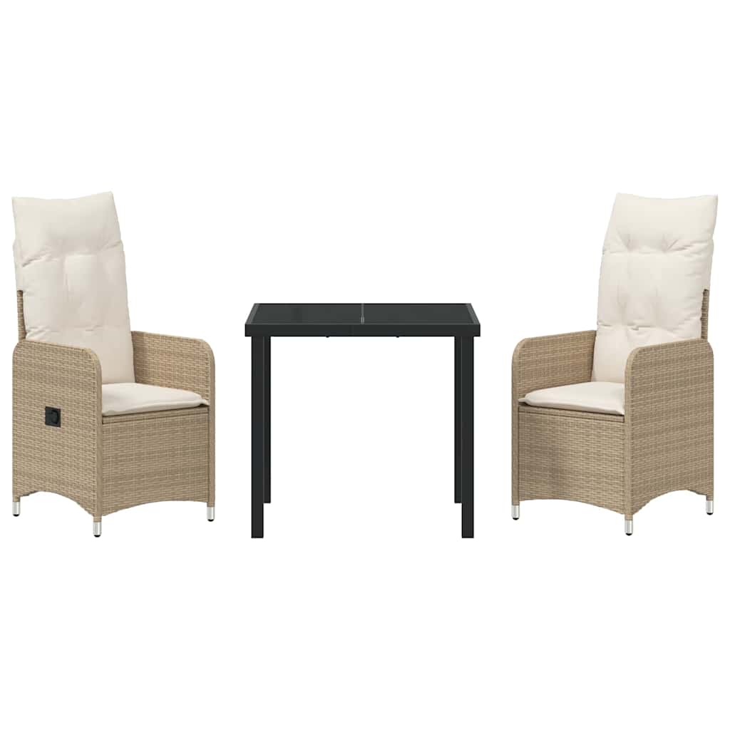 Have Spisebordssæt 3 stk. Beige polyrattan