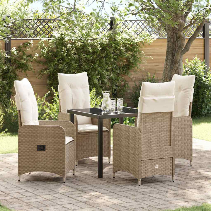 Have Spisebordssæt 5 stk. Beige polyrattan