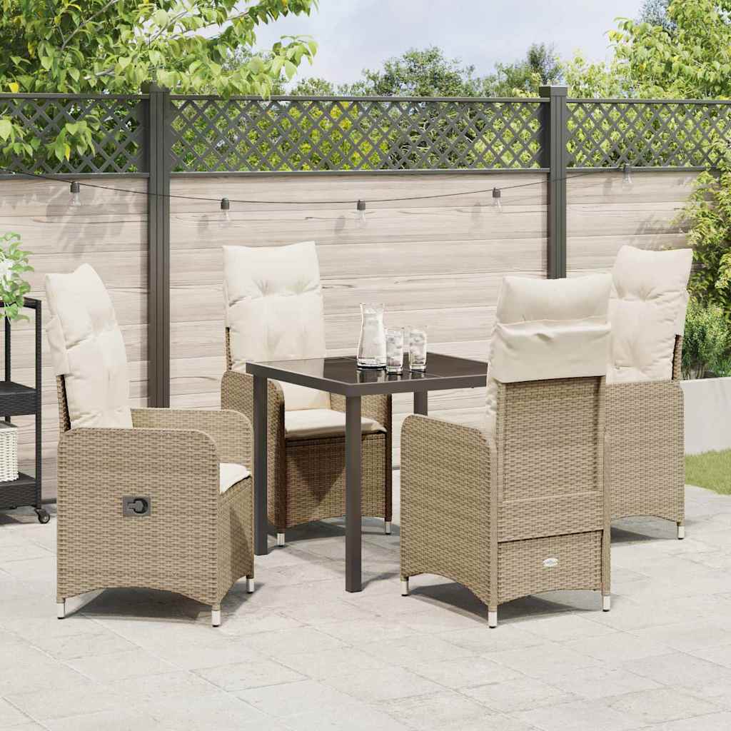 Have Spisebordssæt 5 stk. Beige polyrattan