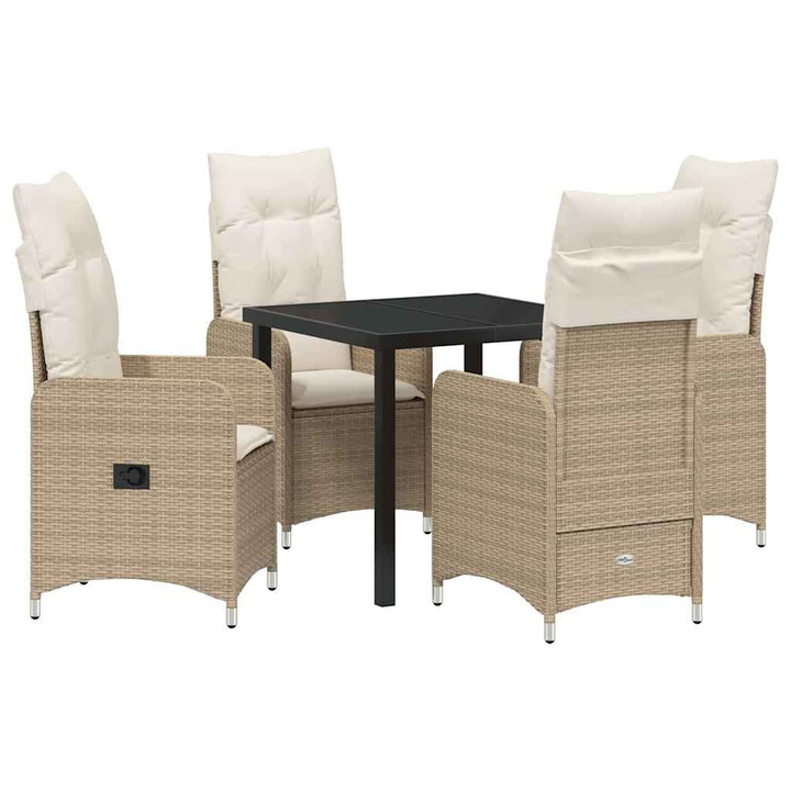 Have Spisebordssæt 5 stk. Beige polyrattan