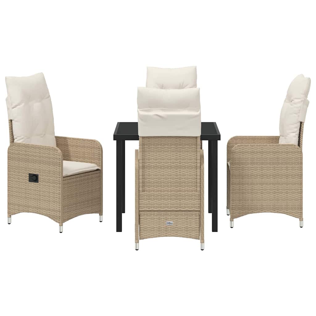 Have Spisebordssæt 5 stk. Beige polyrattan