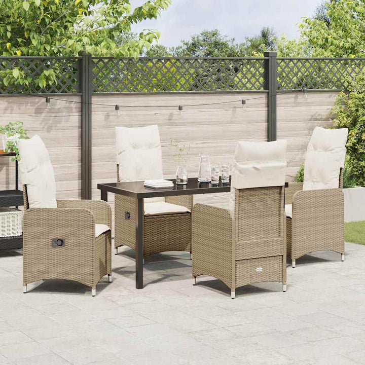 Have Spisebordssæt 5 stk. Beige polyrattan