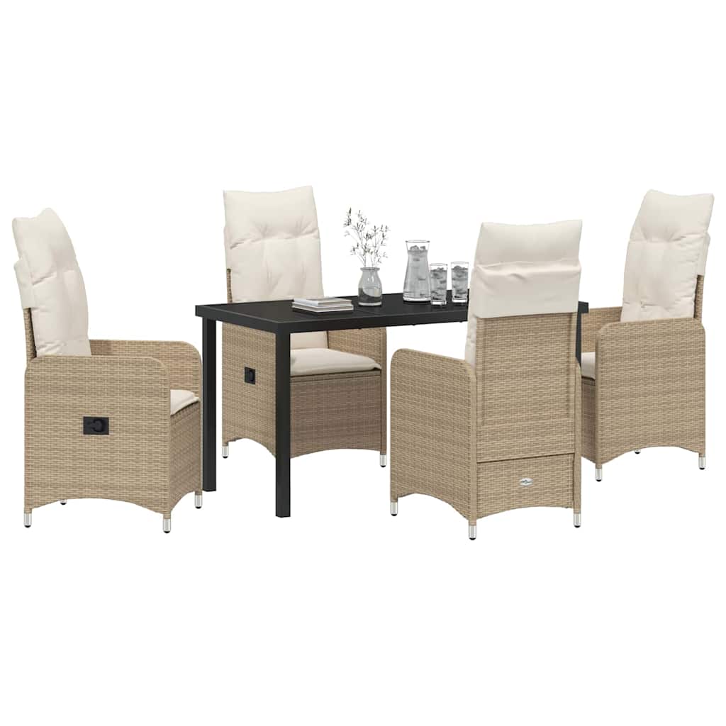Have Spisebordssæt 5 stk. Beige polyrattan