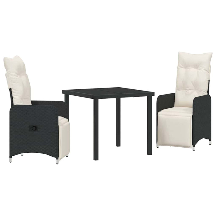 Have Spisebordssæt 3 stk. Sort polyrattan