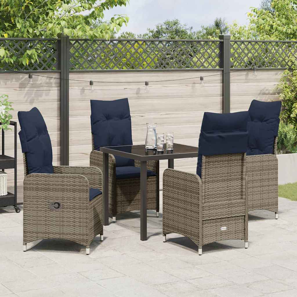 Have Spisebordssæt 5 stk. Sort polyrattan