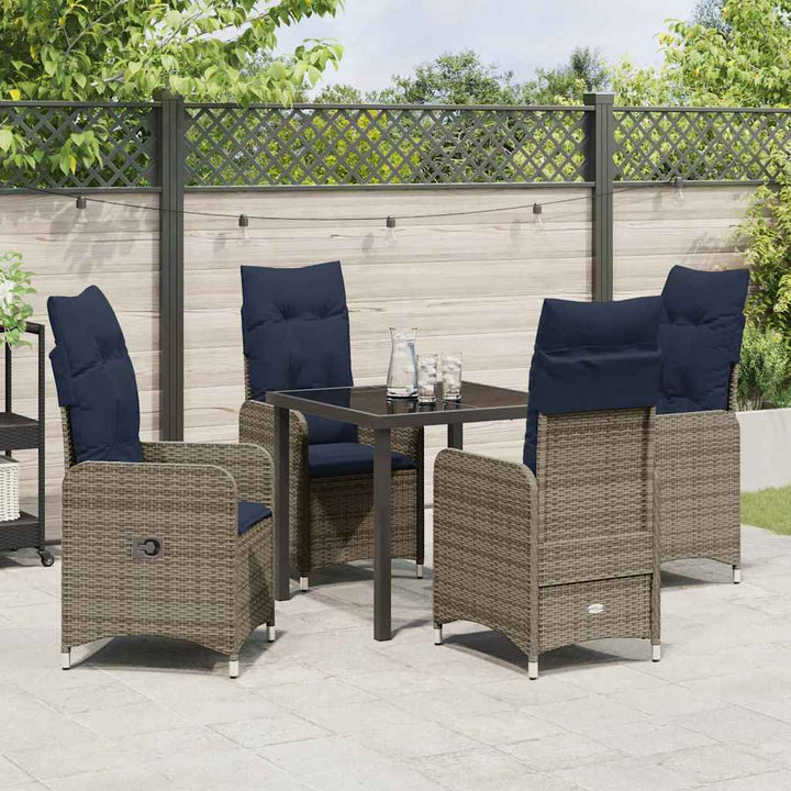 Have Spisebordssæt 5 stk. Sort polyrattan