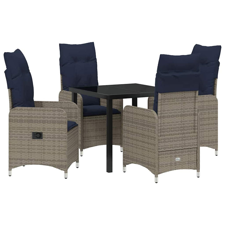 Have Spisebordssæt 5 stk. Sort polyrattan