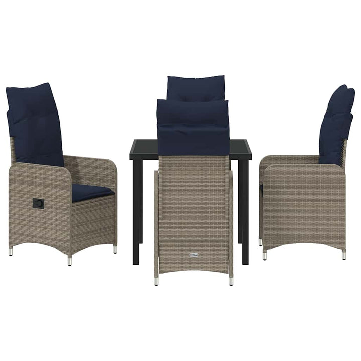 Have Spisebordssæt 5 stk. Sort polyrattan
