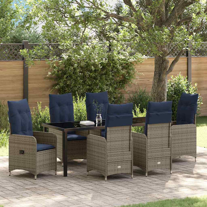Have Spisebordssæt 7 stk. Sort polyrattan