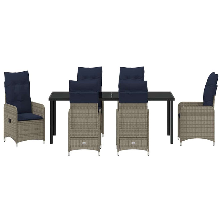 Have Spisebordssæt 7 stk. Sort polyrattan