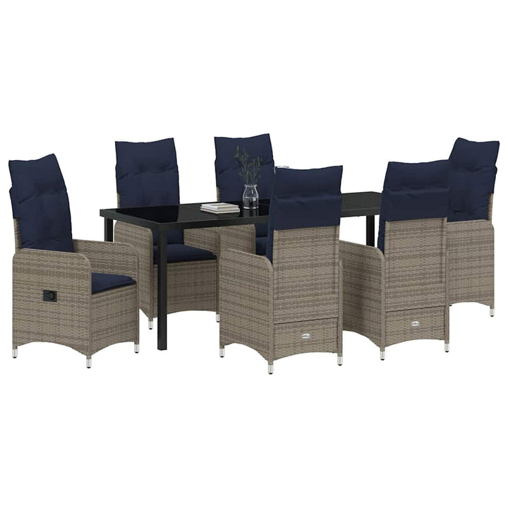 Have Spisebordssæt 7 stk. Sort polyrattan
