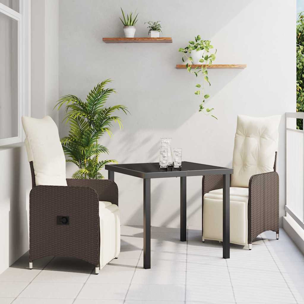Have Spisebordssæt 3 stk. Brun polyrattan