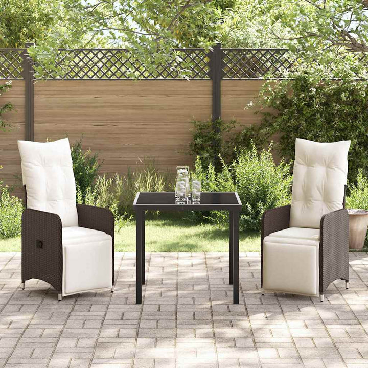 Have Spisebordssæt 3 stk. Brun polyrattan